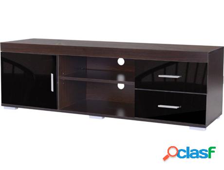 Mueble de TV HOMCOM 833-188BK (140x40x45cm - Madera - Negro)