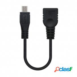 Nanocable Cable Usb 2.0 Otg, Tipo Micro B/m-a/h, Negro, 15