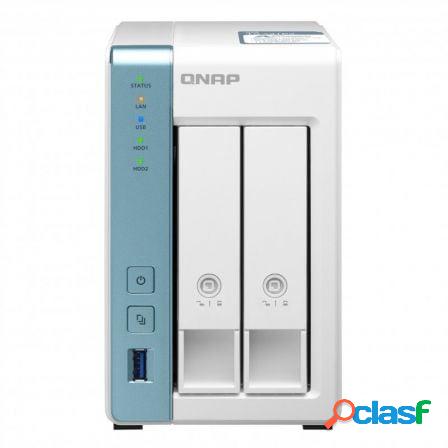 Nas qnap ts-231p3-2g / 2 bahias 3.5"- 2.5"/ 2gb ddr3/