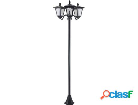 Outsunny Farol Solar De Jardín Con 3 Luces Led Impermeable
