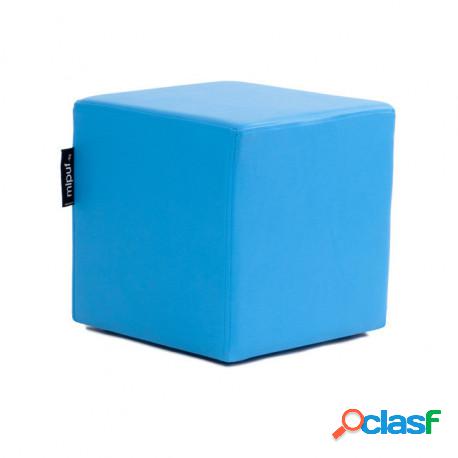 Puff Cuadrado Cube 40x40 - Polipiel Azul Turquesa