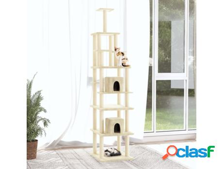 Rascador VIDAXL para Gatos (Peluche - Beis - 48 x 60 x 216