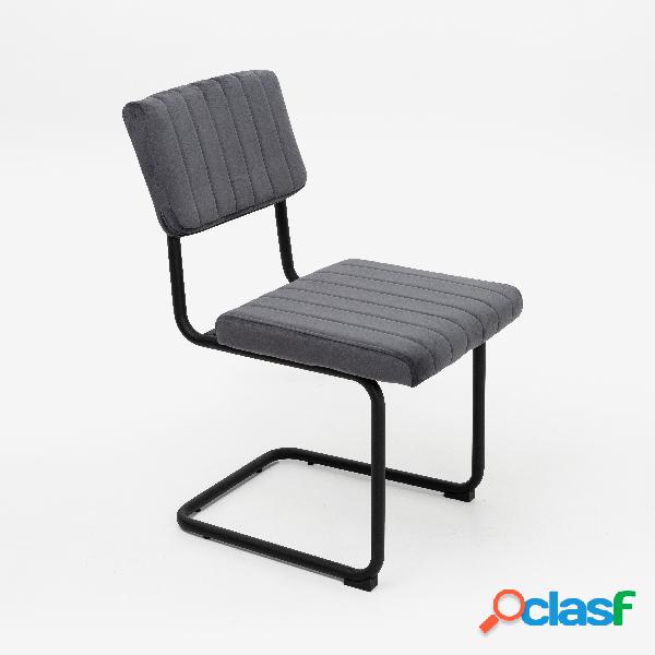 Silla gris de terciopelo Natalia 46x59cm