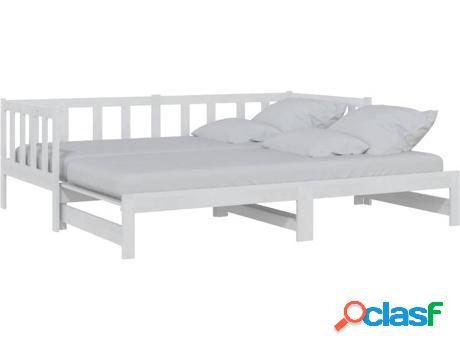 Sofá Cama VIDAXL Extraíble (Blanco - Madera - 203,5x183x66