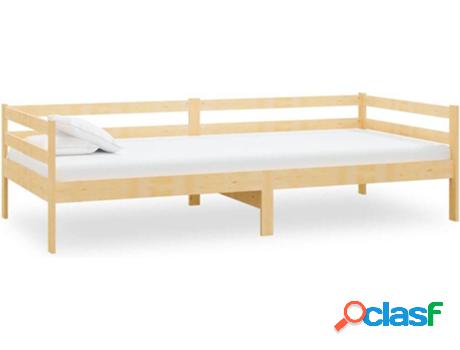 Sofá Cama VIDAXL con Colchón (Marrón - Madera - 204x98x57