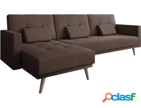 Sofá Chaiselongue SKRAUT HOME Verona (Marrón - Madera -