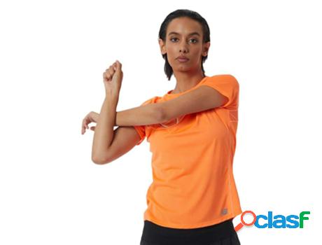 T-shirt para Mulher NEW BALANCE Impact Run (L - Laranja)