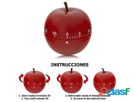 Temporizador minutero cocina manzana roja 60 minutos