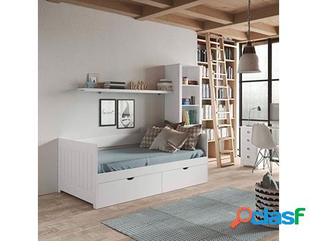 VENPRODIN Cama Nido Con Cajones Lacada En Blanco