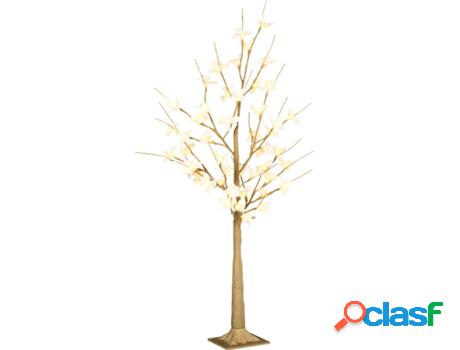 Árbol con Luces HOMCOM 830-600V90KK 18x18x120 cm Cáqui y