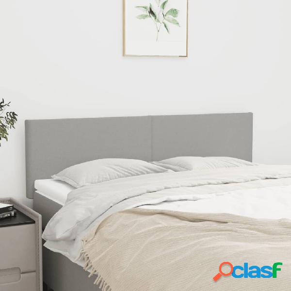 vidaXL Cabeceros 2 unidades tela gris claro 72x5x78/88 cm