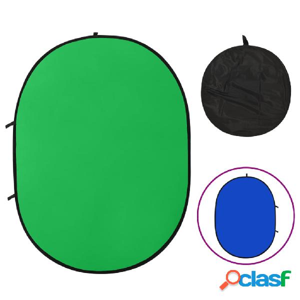 vidaXL Fondo estudio fotografía ovalado 2 en 1 verde y azul