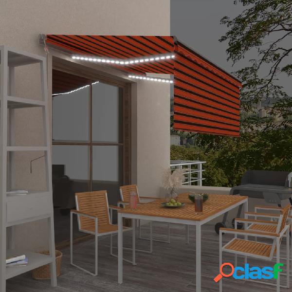 vidaXL Toldo automático persiana LED sensor de viento