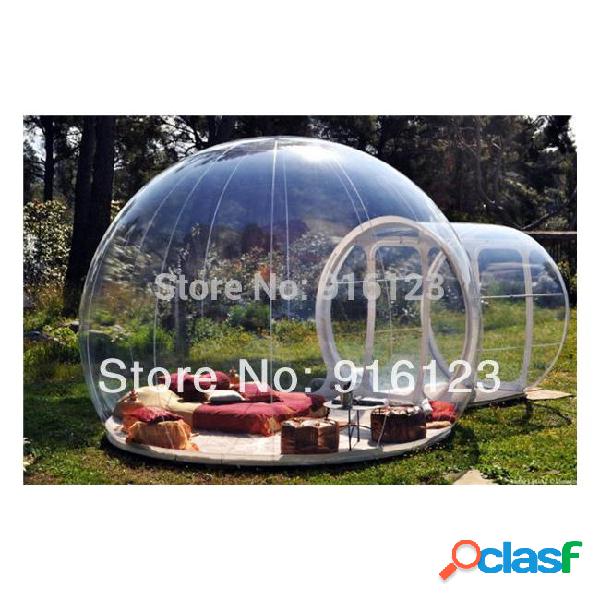 0.3mm pvc outdoor camping bubble tent,clear inflatable lawn