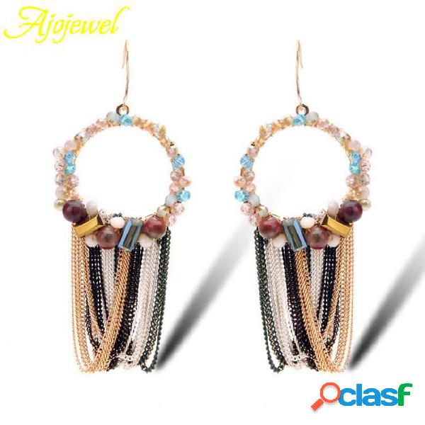010 2015 new swa crystal tassel long women earrings big