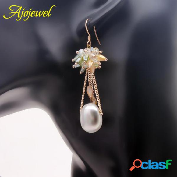 010 natural pearl earrings luxury swa crystal freshwater