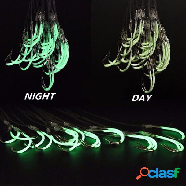1 pack 12-28# luminous lures hook (with fishing line) barbed