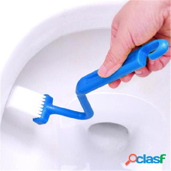 1 piece s-shaped toilet brush cleaning kitchen side corners