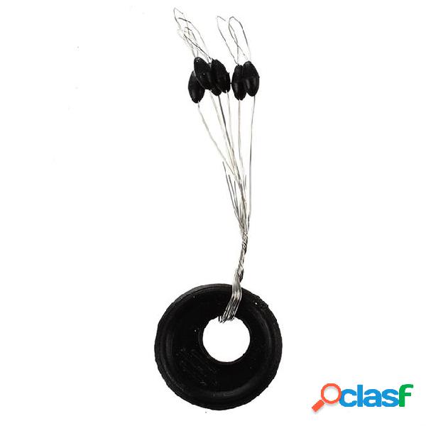 10 pcs 6 in 1 black rubber oval stop bead ring fishing