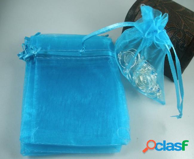 100pcs sky blue organza gift bags sold per pkg 7 x 8.5cm