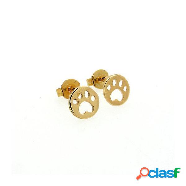 10pairs- s023 gold silver cute tiny bear paw stud earrings