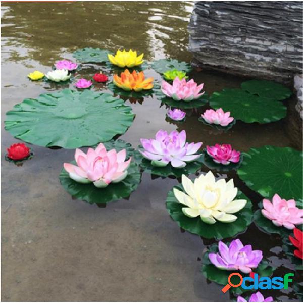 10pc artificial lotus water lily floating flower pond tank