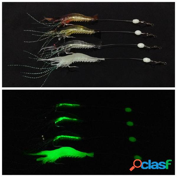 10pcs 4-color 10cm 6.5g luminous shrimp hook fishing hooks