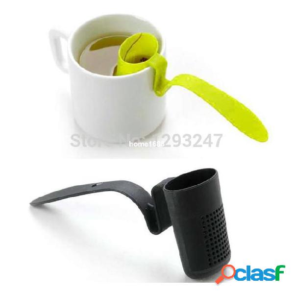 10pcs free shipping edge clip-on loose tea strainer steeper