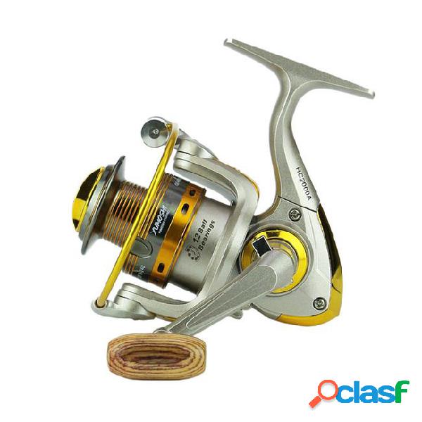 12bb metal spool rotating fishing reel 1000 2000 series gear