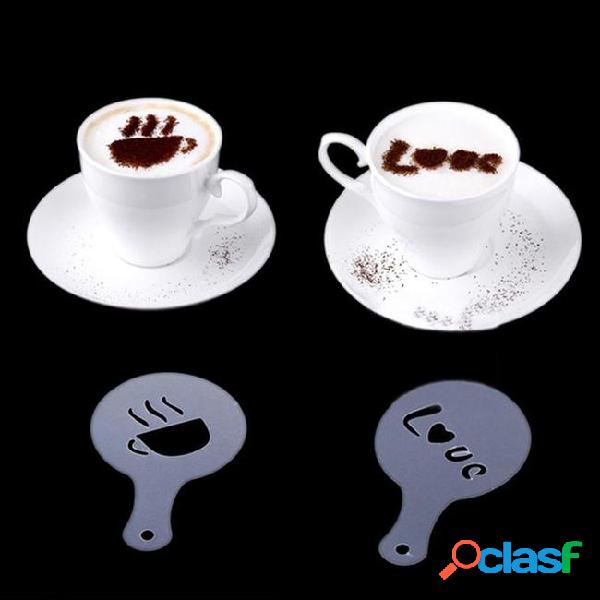 16pcs/set cappuccino latte stencil coffee mold decor barista