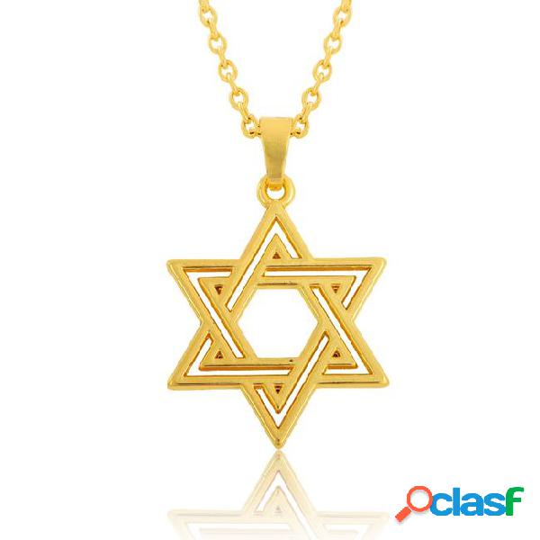 18k gold plated classic simple unisex jewish star of david