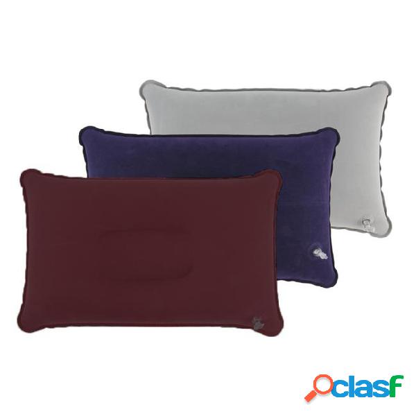 1pc portable folding air inflatable pillow double sided