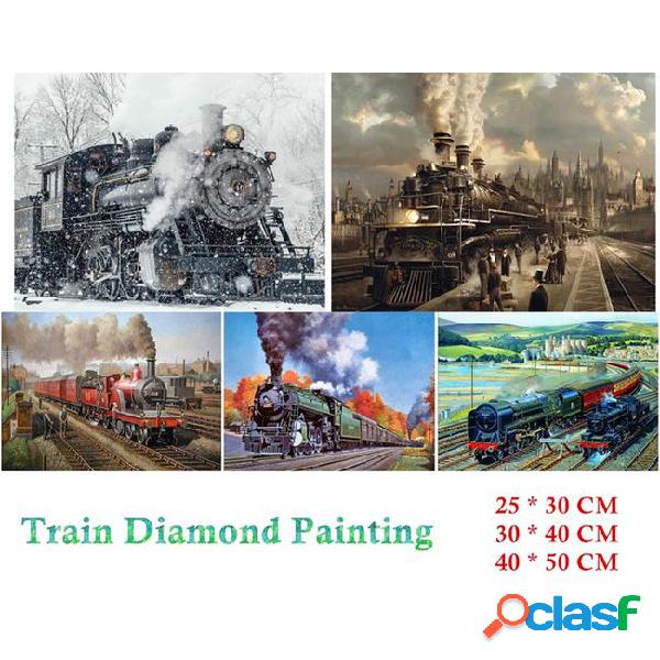 1pcs full 5d diamond painting kits embroidery train theme