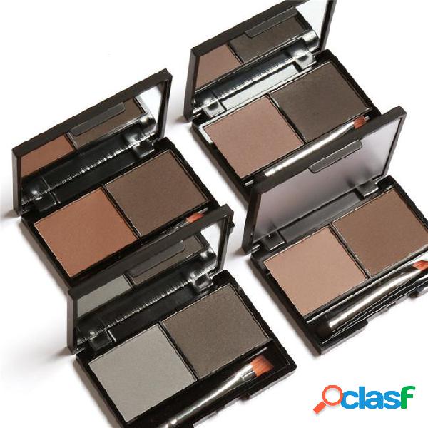 2 color waterproof eye shadow eyebrow powder makeup palette