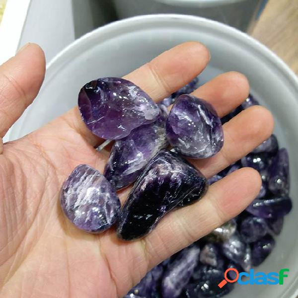 200g natural amethyst tumbled stones purple violet