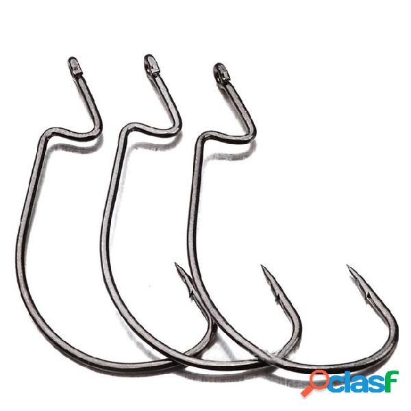 200pcs 1/0-5/0# worm hook high carbon steel with hole barbed