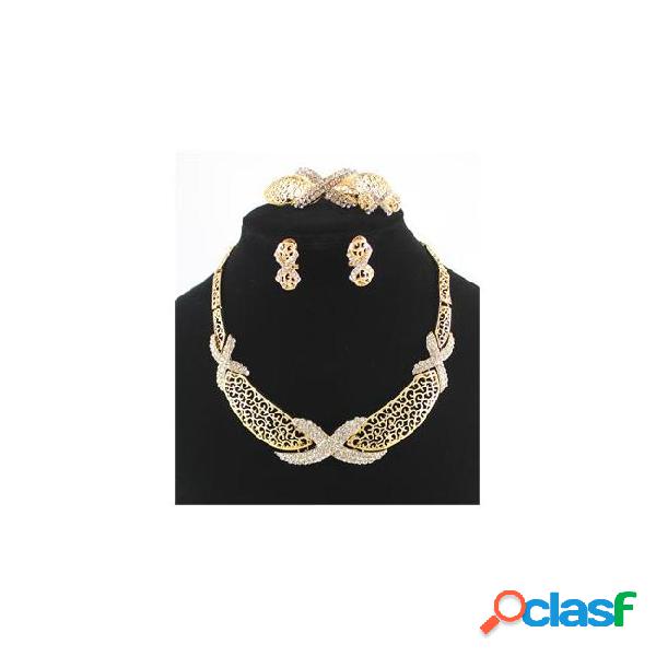 2015 new design 18k gold plated african necklaces bracelets