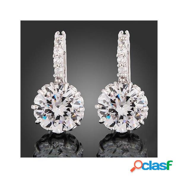 2015 new stylish 18k white gold gp clear crystal stud