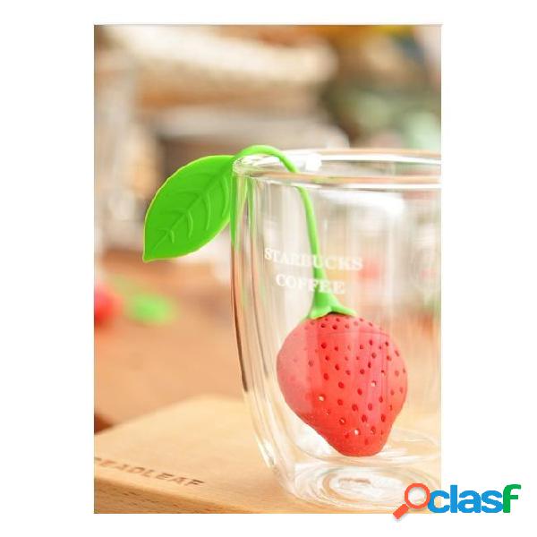 2016 hot!(10 pieces/lot)cute silicone strawberry design tea