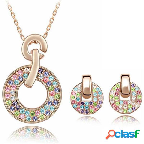 2017 fashion jewelry sets necklace earrings swarovski
