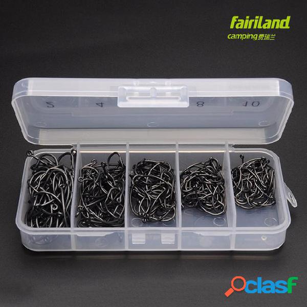 250pcs/lot 2#-10# mixed tfsh-g barbed hooks chemically