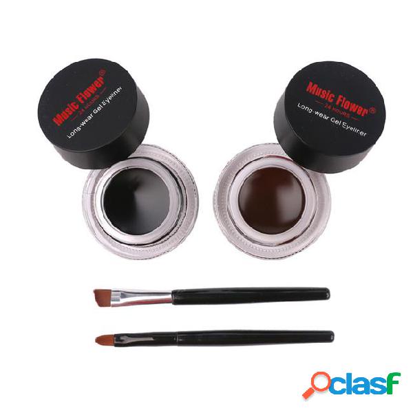 2pcs/lot brown black music flower eyestudio gel eyeliner kit