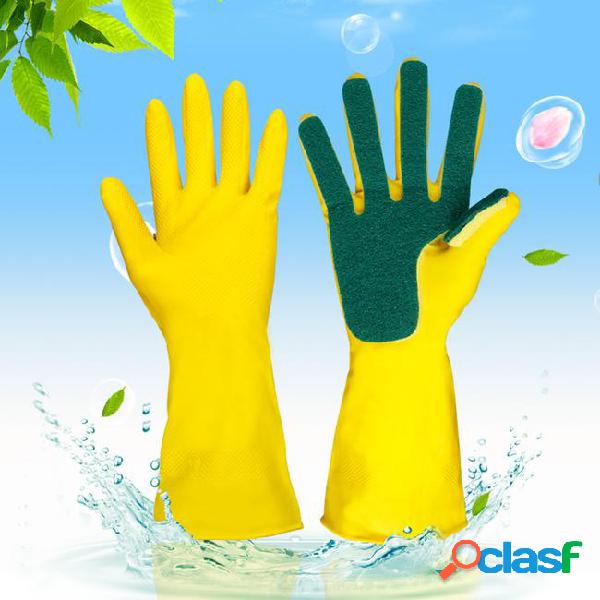 2pcs/lot home washing spone cleaning gloves kitchen dish