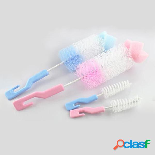 2pcs/set high quality baby bottle cleaning brush long handle