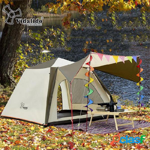 3-4 person double layer luxury family camping tent large