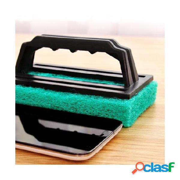 3 colors strong decontamination sponge with handle bottom