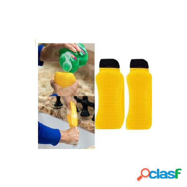 3-in-1 silicone cleaning brush sponge for kitchen