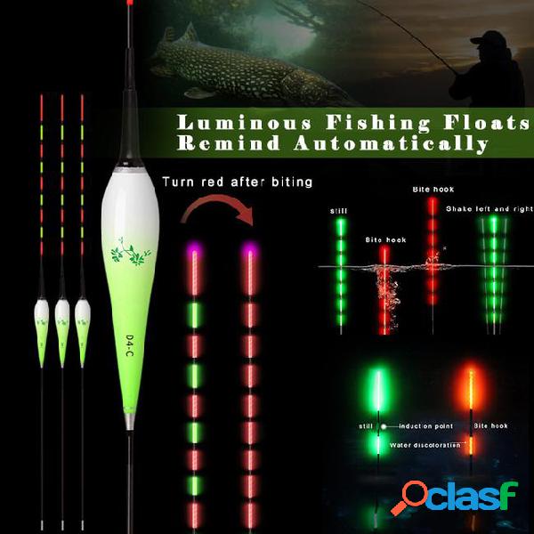 3 pcs smart fishing float led light night luminous fishing