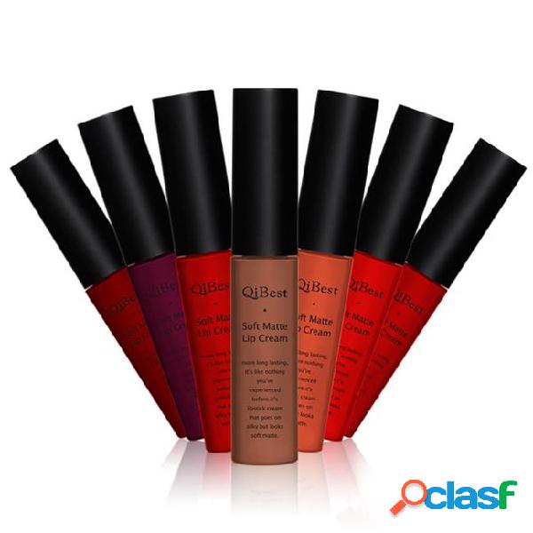 34 colors qibest soft matte lip gloss non stick cup long