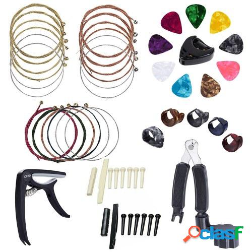 34Pcs Kit de accesorios de guitarra Púas de guitarra Capo